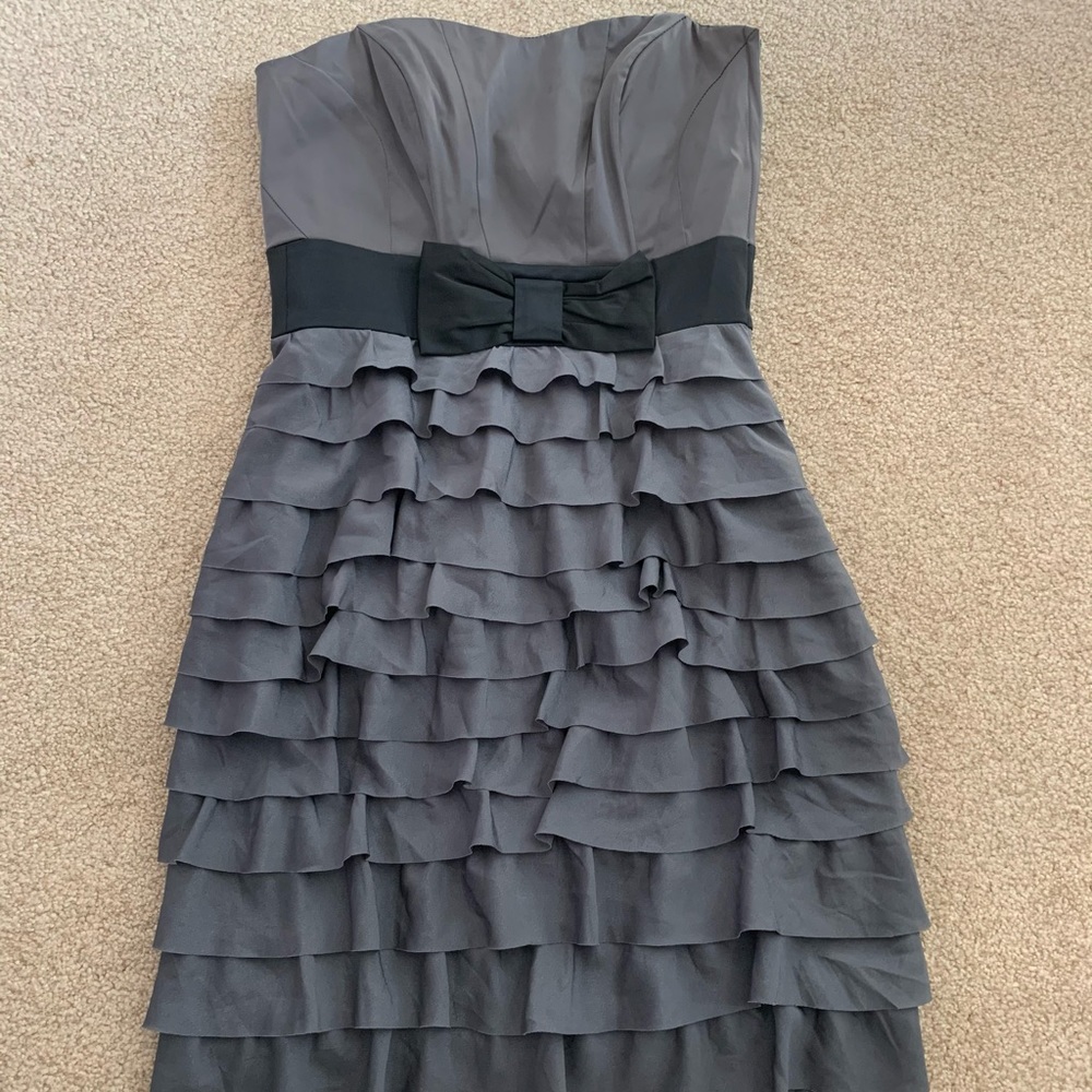 Grey ruffled dress